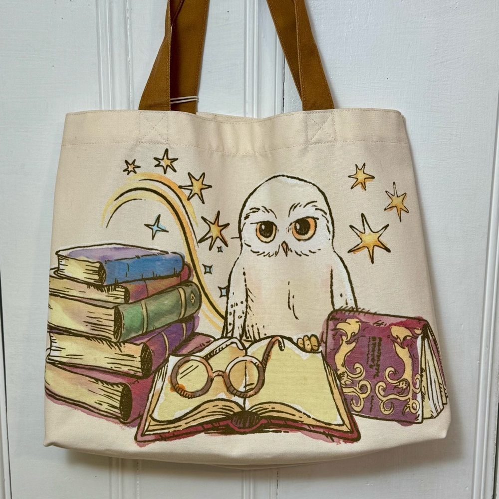 Harry Potter Books Hedwig Owl Loungefly Canvas Tote Bag NEW!